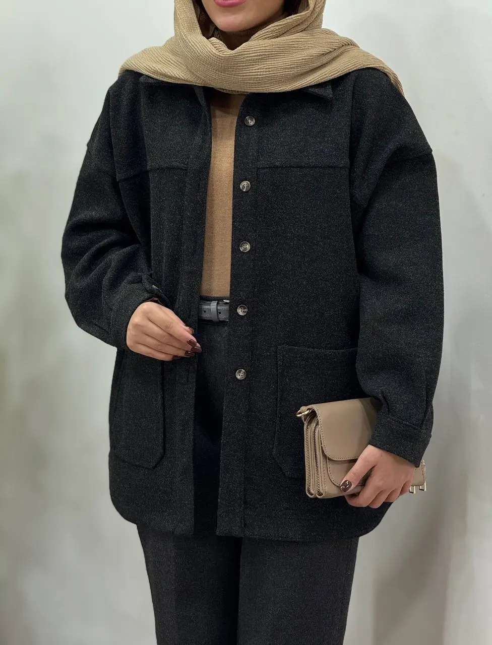 پالتو فوتر جلو دکمه آیسو ترلان